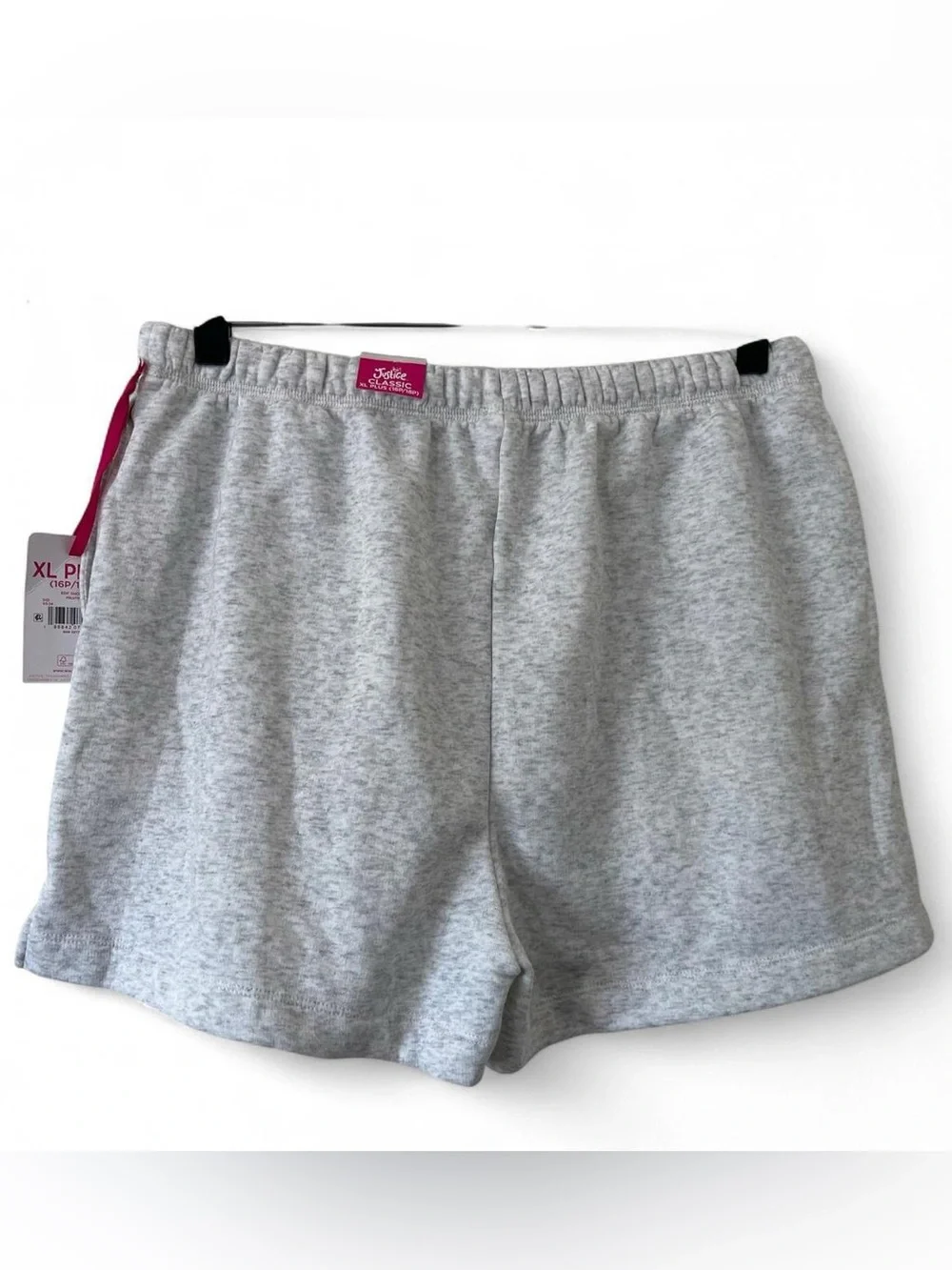 Girls XL Athletic Casual Gray French Terry Sweat Shorts Justice Plus 16/18 NWT